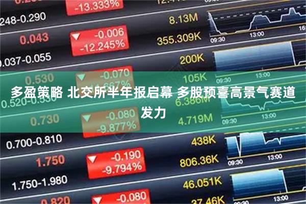 多盈策略 北交所半年报启幕 多股预喜高景气赛道发力